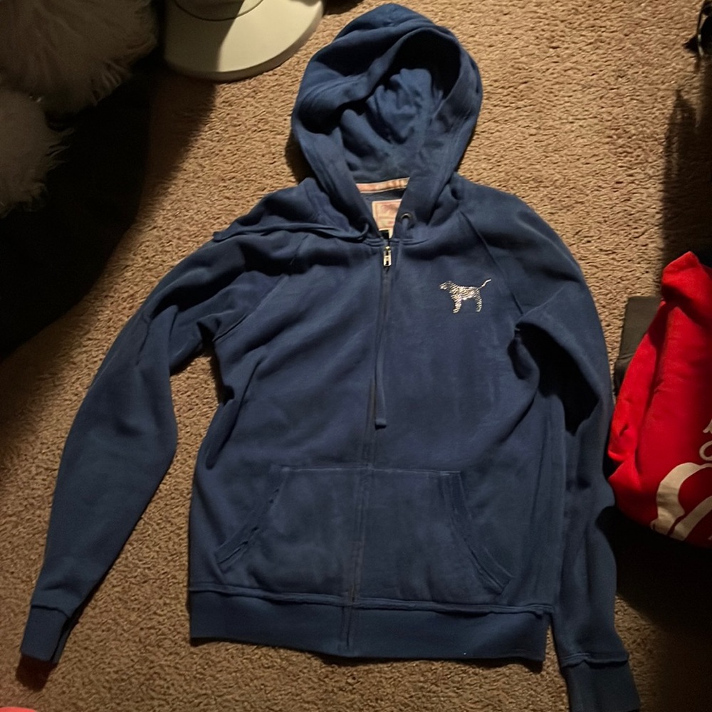 VS Pink Chicago Cubs blingy zip up hoodie